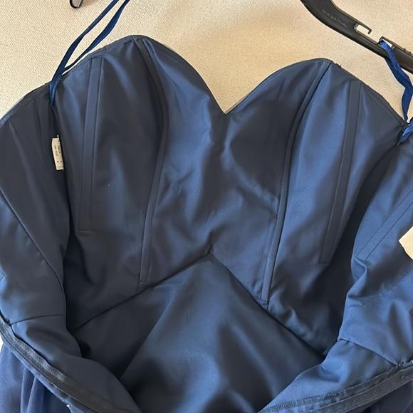 Mori Lee strapless formal gown in blue navy. Perfect condition. - Picture 14 of 14